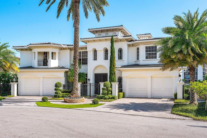 Nestled on a prime waterfront location in Boca Raton, 794 Ne Harbour Drive is an elegant and contemporary estate that exudes luxury and sophistication. With a complete remodel that showcases designer finishes, this stunning home boasts impeccable attention to detail and exquisite craftsmanship throughout!As you enter, you'll be greeted by soaring ceilings and breathtaking water views that extend throughout the living areas. The open concept floor plan seamlessly blends indoor and outdoor living, offering expansive vistas from every room. The first floor features a waterfront office, a full guest suite, a 6-seat movie theater, and a bar perfectly situated for entertaining guests.Step outside, and you'll find an oasis of relaxation in the backyard, where 100ft of water frontage offer