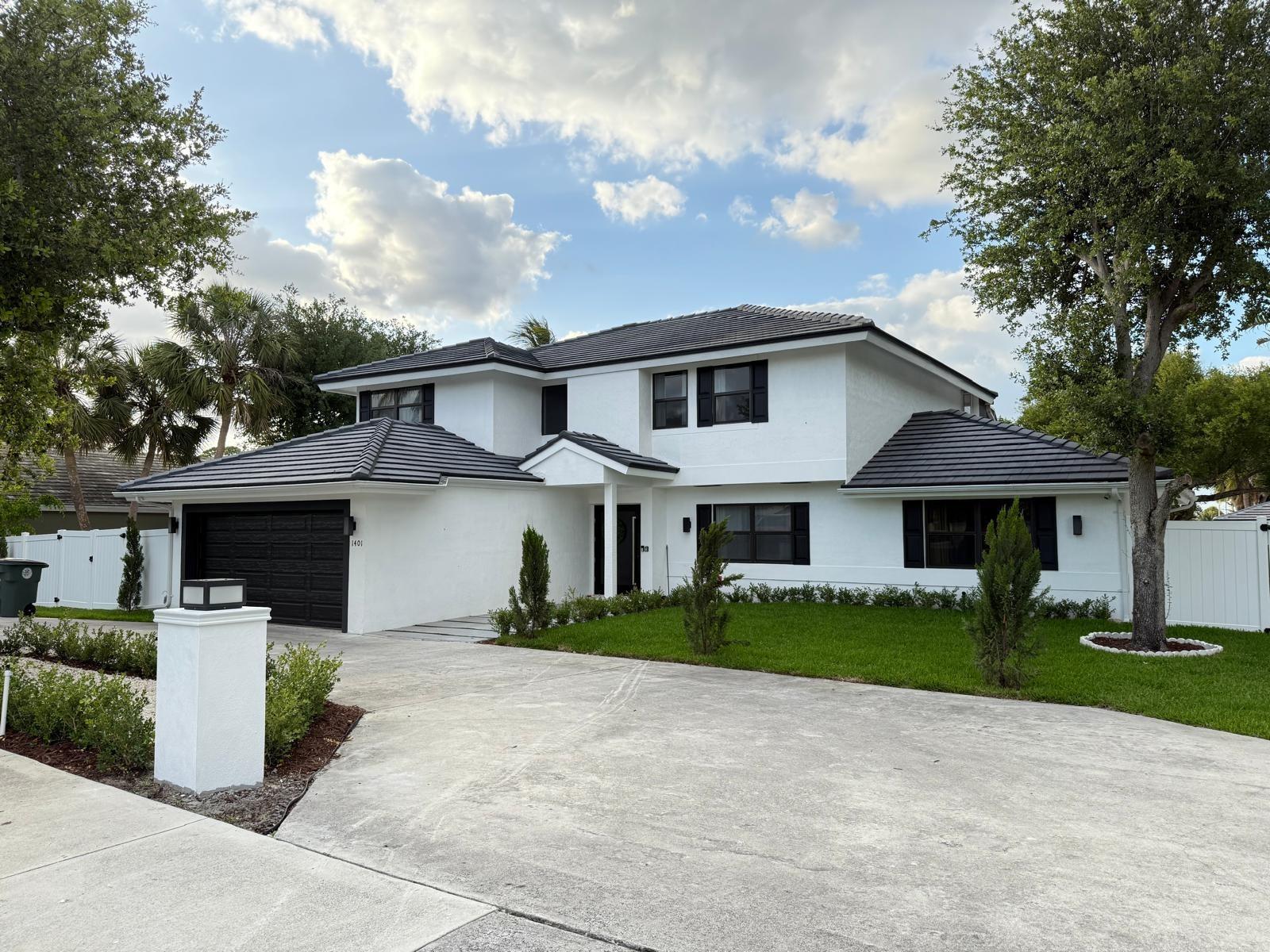 If you are seeking an annual furnished rental in East Boca. this beautifully renovated and fully furnished two-story home is a rare find. Situated on over 1/3 of an acre, it features 5 bedrooms, 3 bathrooms, and a dedicated office. IMPACT GARAGE DOOR, WINDOWS & DOORS HAVE IMPACT. Vaulted ceilings, a gourmet kitchen with SS appliances, spacious bedrooms, and modern updates. And additionally electrical system has been installed for a generator - Capacity GP 15000E. Saltwater pool. Expansive screened patio with private pool . Take advantage of ample parking with space for a boat or RV. Landscaping service is included in the rent. Located minutes from top-rated schools, parks, the beach, and Mizner Park, this home offers the ideal East Boca lifestyle
