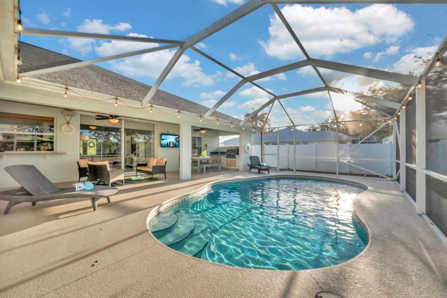 AIRBNB/VRBO Fully furnished POOL rental that is looking for a 5-8 month tenant(s) interested in relaxing or grilling out at the outdoor kitchen poolside on the preserve inside a huge screen enclosure. Home offers a shared fence in back yard. This rental is available 4/6/2026-12/29/2026. Rent INCLUDES: landscaping, a/c filters, high speed internet, electric, water, sewer, trash pick up, pest control, and pool services. Home is equipped with all the linens, kitchen needs and appliances. All you need is to bring your bags and be ready to relax. Boat parking available.