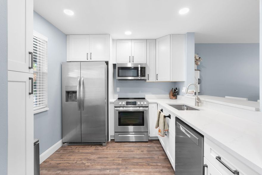 Fully Remodeled Corner Unit 2 Bed 2 Bath Featuring a New Open-Concept Kitchen with Quartz Countertops, New Stainless Steel Appliances, New Bathrooms, New Vinyl Flooring and a Freshly Painted Interior with Smooth Ceilings (no popcorn). Palm Village is Investor Friendly Featuring a Pool and Fitness Center and they Include Insurance, Water, Sewer, Trash and Lawn Maintenance. Ideally Located just Minutes from The Walk, Coral Square Mall, Publix, Parks, and Coral Springs Best Dining and Shopping.