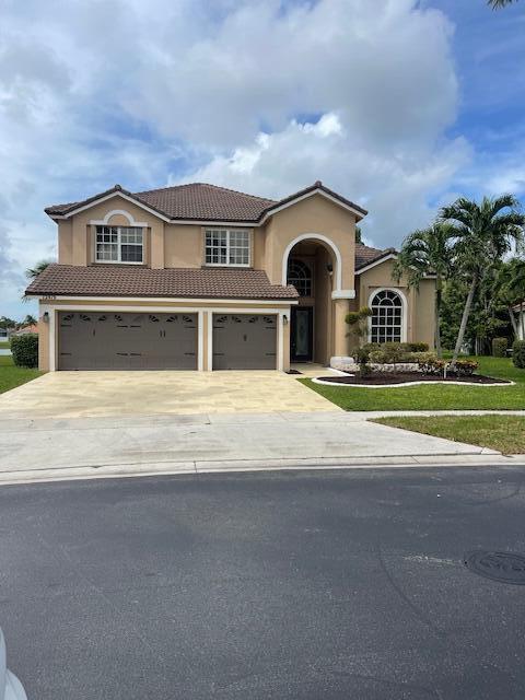 Annual rental in sort after Cascades Enclave at Boca Falls! Enjoy quiet and private lakeside living/w private pool in this 4 bdrm/3 full bth home, featuring bright white kitchen, granite counters and island, two spacious pantries. Soaring ceilings, Fml dining area w/ stylish bar. Spacious primary suite on main level.  2nd bdrm on main level with a cabana bath. Private 3rd & 4th bdrm and loft on the upper level with added laundry shoot to a full laundry room. Ceiling to floor windows w/ spectacular views.Tile/ wood floors. Relax by the pool side, take in the magnificent Florida sunsets overlooking the lake and experience the coverted Boca Falls lifestyle. 3 car garage. TOP RATED SCHOOLSBackyard is spacious, private and fenced in for safety.  Let the children enjoy a resort lifestyle