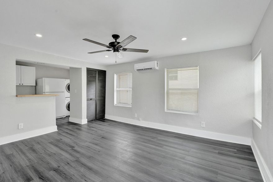 In search of an UPDATED rental with IN-UNIT LAUNDRY & RAPID APPROVAL? Look no further! Ideally located close to US1 & minutes from the beach, this 1BD|1BA GEM offers the location & finishes you've been searching for. Key features include 2 DESIGNATED parking spots (tandem), luxury vinyl floors throughout, updated kitchen, new mini-split A/C's, recessed lighting, freshly painted walls, natural light & more! Enjoy the SAVINGS of having your rent include WATER, TRASH, & LAWN CARE! Check out this rental before it's gone! Small pet allowed with non-refundable fee