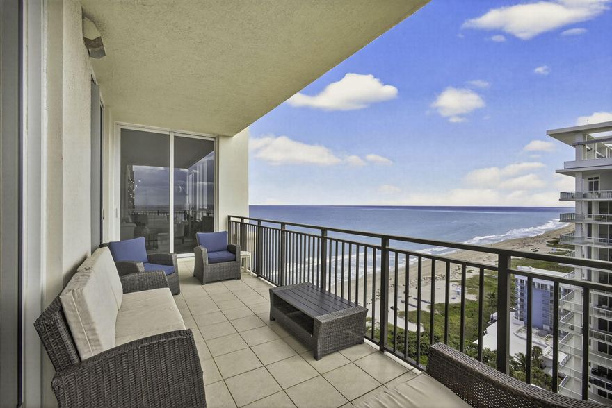 Located at the Palm Beach Marriott Singer Island Beach Resort & Spa, this beautifully renovated 3-bedroom, 3.5-bath residence is offered at $2,450,000 and delivers true luxury resort living. Perched on the 20th floor with desirable southeast exposure, the condo features an expansive terrace with unobstructed views of both the Atlantic Ocean and the Intracoastal Waterway, offering spectacular sunrises and sunsets. The kitchen and primary bath have just been updated, and the residence is impeccably decorated and sold fully furnished, making it completely turnkey. A private elevator opens into your personal foyer, and the interior includes marble floors throughout, Sub-Zero and Viking stainless steel appliances, newly installed quartzite countertops, and designer finishes. full resort amenities including beach service, two pools, on-site dining, a spa, fitness center, theater, and kids' club, delivering exceptional oceanfront living.