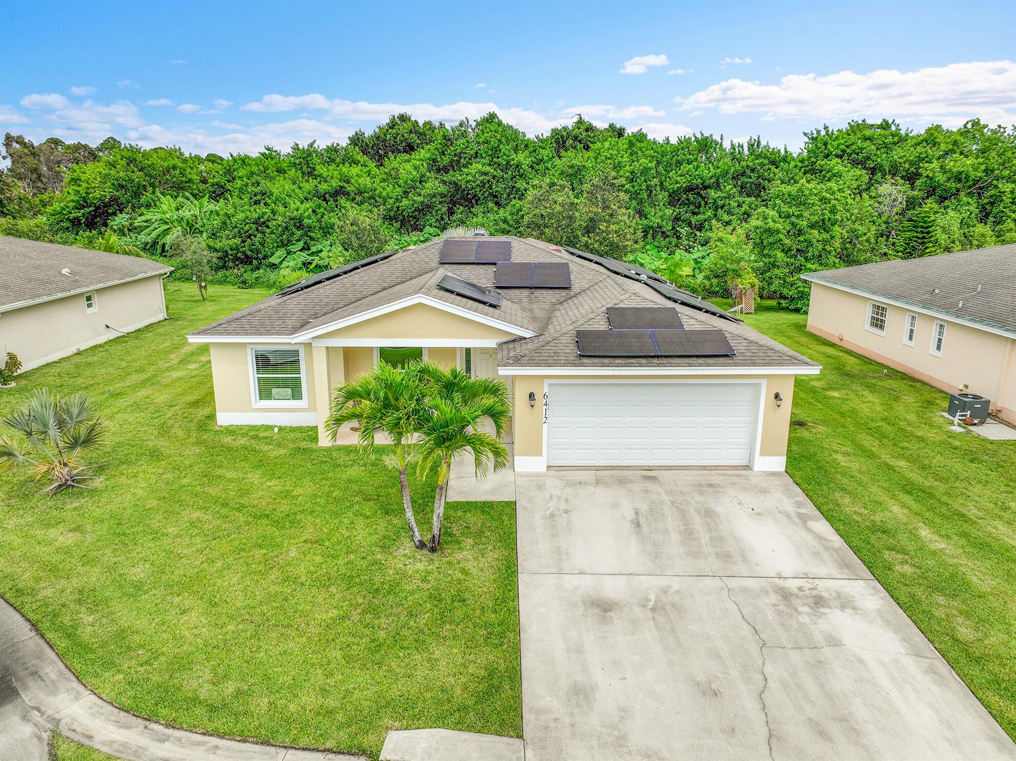 2017-Built CBS Nearly 1900sf 3/2/2 w/ 2022 WHOLE HOUSE SOLAR SYSTEM (System Conveys To Buyer At No Charge). Located on Quiet Cul-De-Sac. Granite Kitchen w/ Hi-End Maple Cabinets. Large Family Rm. Den/Office Could Be 4th Bdrm. NO NEIGHBORS BEHIND. Roman Tub/Separate Shower And Dual Vanities In Mstr Bath. Covered Patio. Remarkable Value. (Agent Can Provide Utility Bill Showing NO FPL USAGE For Buyer Review.)