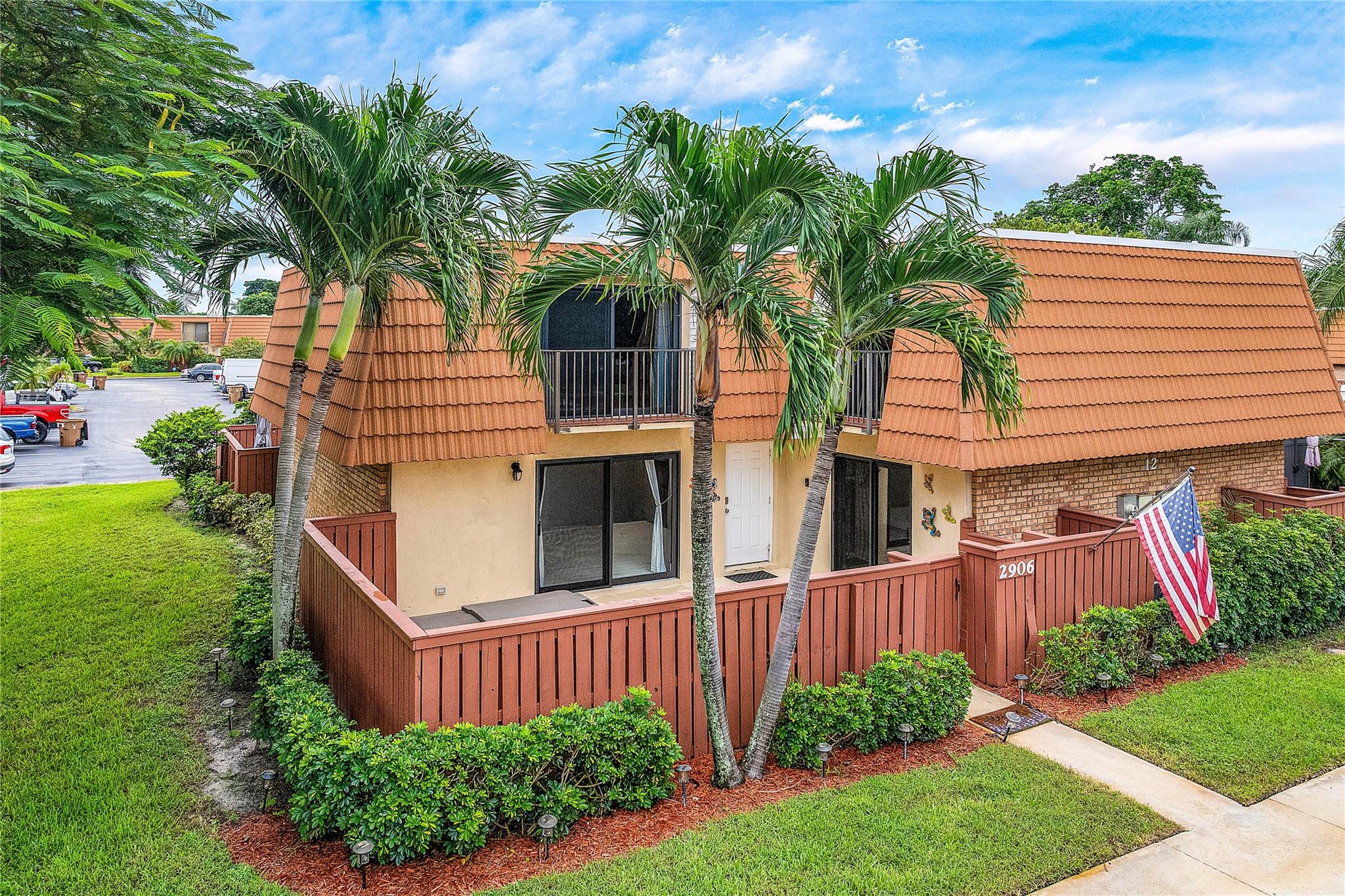 EXCEPTIONALLY CLEAN & UPGRADED HOME w/ Full IMPACT WINDOWS & DOORS! This is a 2-bedroom, 2 1/2-bath townhome that has many upgrades including Samsung stainless steel appliances, 1/2 bath on first floor, separate ice maker, real wood cabinets, quart kitchen countertop, and tile backsplash. The master bathroom features full glass surround enclosure, double sink, quartz bath countertop, & a huge walk in closet. The guest bedroom has extra large wall closet, wood tile flooring throughout, carpet stairwell, upgraded elongated toilets, washer / dryer in unit, TV in bedrooms can stay, ceiling fans, storage shed, door keypad, enclosed gated patio for safety & entertaining, & an adjacent lawn, & mature tree area. 1st mo's & 2 mo's security deposits. Available November 1st!