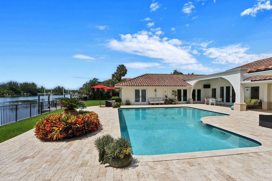 Extensive Intracoastal views with 153 feet of water frontage in the most private area of Manalapan. One story residence with ample spaces and open layout featuring
three plus bedrooms (can be four), three and one half baths, pool, and boat lift. Sitting on over half of an acre this home has deeded access to the 
beach and membership to La Coquille Club at 
the oceanfront Eau Palm Beach Resort Hotel.