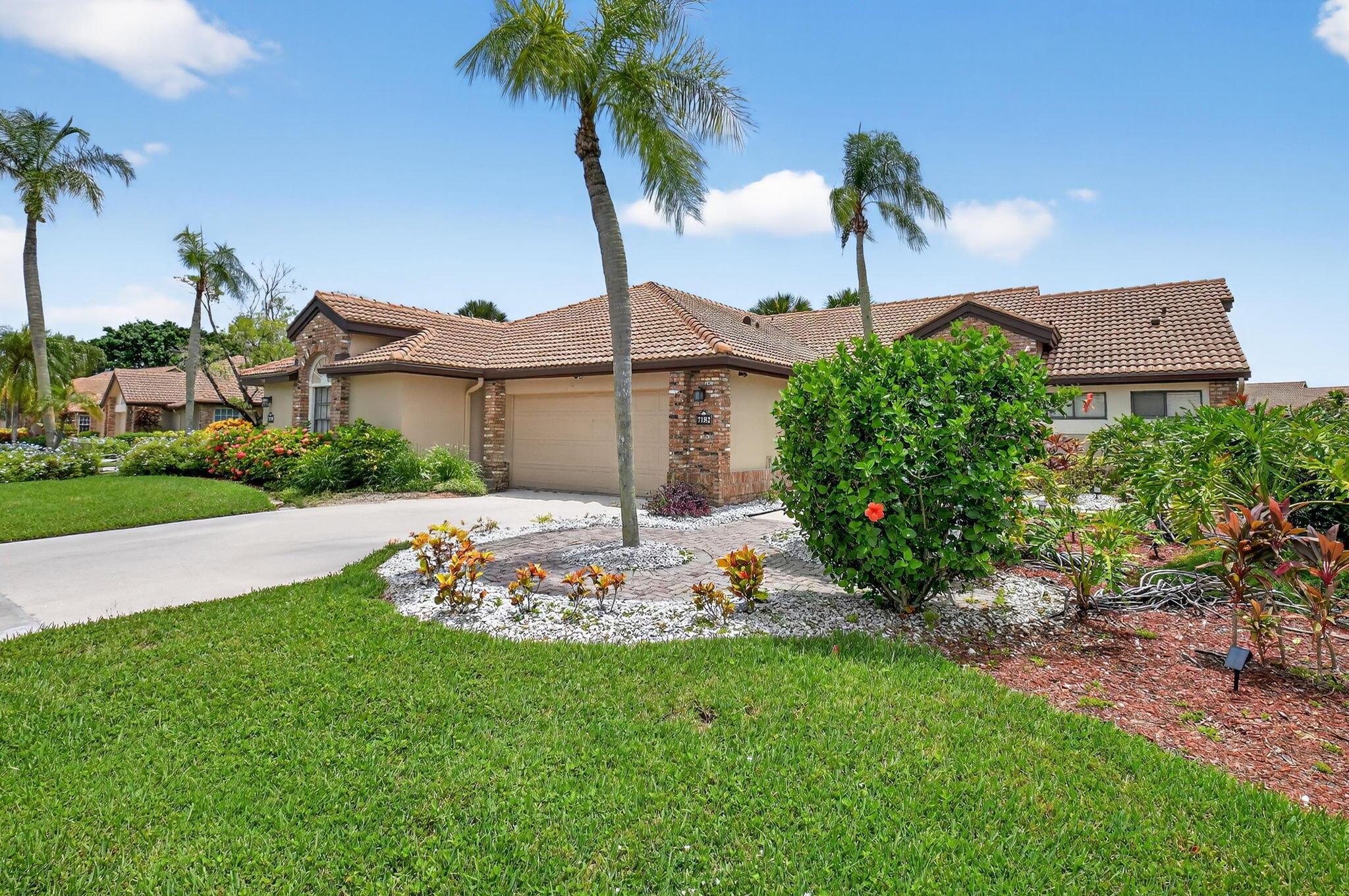Welcome home to your slice of heaven here at Aberdeen Country Club. RENOVATED all ages 2BR/BA plus a den, living room & air-conditioned sunroom offers room to roam. The vacation feeling emotes from this gorgeous villa. Enjoy entertaining on your huge extended patio overlooking the lake or serving drinks at your fabulous quartz bar inside. Some windows are impact, with tile floors throughout. A den was built by previous owners that takes up most of the garage space. All light & fan fixtures are new, appliances are newer, and the home has a serene color palate-you can literally move right in. Buyer/Buyers broker to verify all information. This is a MANDATORY CLUB BUY-IN starting at $80,500 with annuals starting around $14k plus F/B. See more.