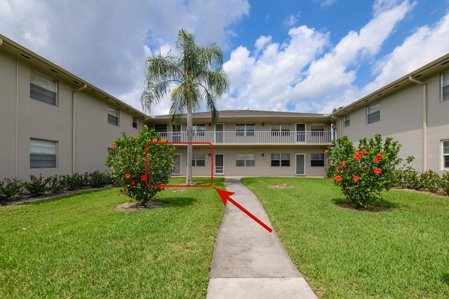 Welcome to this well-maintained 1-bedroom, 1.5-bathroom first-floor condo, located in a peaceful and friendly 55+ community. Offering the perfect blend of comfort, convenience, and accessibility, this ground-floor unit means no stairs to worry about.The kitchen features solid wood cabinets and granite countertops, providing both style and durability. The spacious bedroom includes a generous closet and has direct access to a private lanai, ideal for enjoying your morning coffee or a relaxing evening outdoors.Additional highlights include a newer A/C system (installed in 2020) and a functional half-bath for guests.The community is rich with amenities and activities, including a pool, hot tub, gym, arts & crafts center, golf club, and so much more.