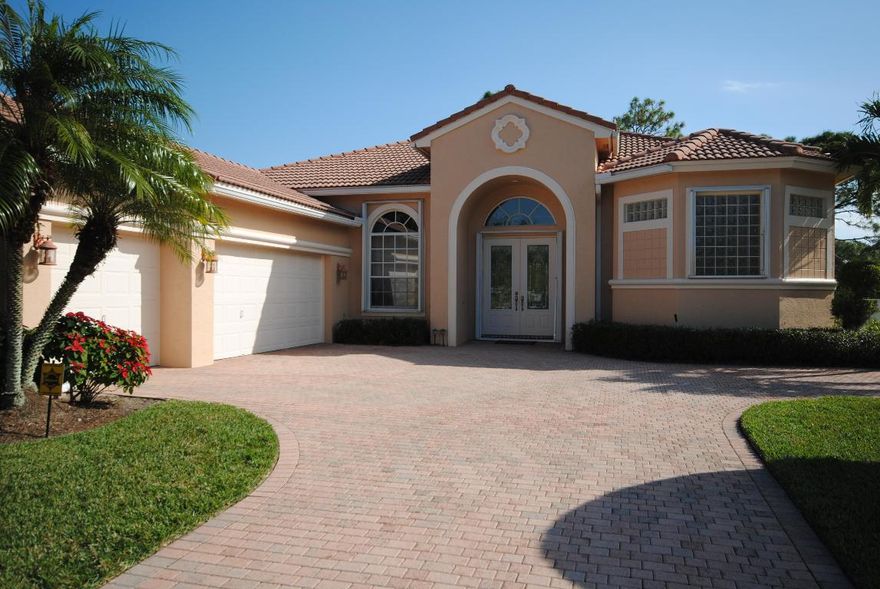 LOCATED IN THE FLORIDA CLUB ON A CUL-DE-SAC LOT, THIS ESTATE HOME HAS OVER 2300 SQUARE FEET WITH 3 BEDROOMS AND 3 BATHROOMS. ADD THE 3-CAR GARAGE, SCREENED, HEATED POOL OVERLOOKING THE 4TH FAIRWAY AND LAKE FOR ENTERTAINMENT, AND YOU HAVE A COMBINATION HARD TO BEAT. EXTRAS INCLUDE GRANITE AND NEWER SS APPLIANCES IN THE KITCHEN, TILED FLOORS IN THE COMMON AREAS, ACCORDIAN STORM SHUTTERS AND A WELL FOR IRRIGATION. THE FLORIDA CLUB IS A NON-EQUITY GOLF COURSE COMMUNITY. BUYERS HAVE A ONE-TIME CAPITAL CONTRIBUTION OF $600 AT CLOSING. COME VIEW THIS BEAUTY.