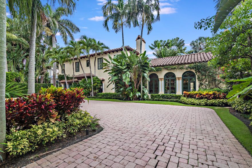 Beautiful Mediterranean Estate with Classic Old World Charm on prestigious Dunbar Road offers lovely manicured tropical grounds, oversized lot, large pool with fountain surrounded by covered loggias - including outside dining and lounge area and a unique wet bar clad in antique Portuguese tiles. The whole compound features wonderful original details as well as modernization for today's lifestyle.  
 
The 5,730 sqft main house offers a sweeping sun-filled Great room with original wood beams,16' ceilings and an impressive wood burning fireplace. Formal living room and Dining room has beautiful Pecky Cypress beamed ceilings and Antique fireplace. Library/Den with wet bar and a sizable eat-in-kitchen and breakfast nook features a pantry and adjacent full separate laundry room. On the upper floor the Palatial Master bedroom features an opulent en-suite bathroom, dressing area, walk-in-closets and your private terrace overlooking the lush greenery grounds. The additional three bedrooms have custom private en-suite bathrooms all clad in handmade Spanish tiles. The poolside back yard has a cabana with full bathroom and dressing room. The endearing two story guest house has a lovely living room with kitchenette, two additional bedrooms and two full bathrooms clad in handmade Spanish tile. Two cars garage with ample storage room complete this home.