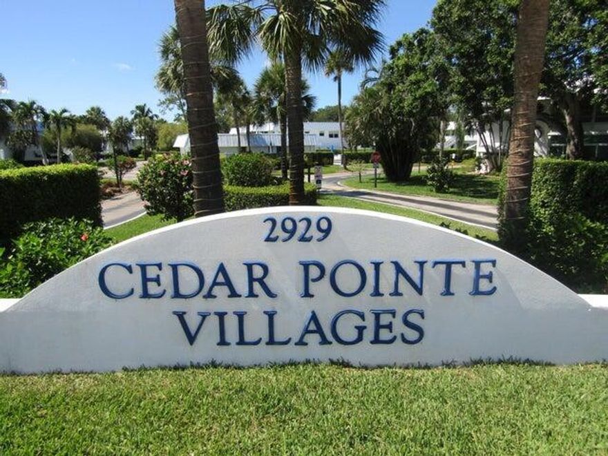 Great location in the community--this 1-bedroom, 1-bath second-floor condo is located in Cedar Pointe Village, a 55+ community. The unit features vinyl flooring, two spacious bedroom closets, and a walk-in hallway closet for plenty of storage. Enjoy your private patio overlooking greenery and the community pool. Conveniently close to shopping, great restaurants, beaches, and historic waterfront Downtown Stuart.Annual lease term. Community laundry on each floor.