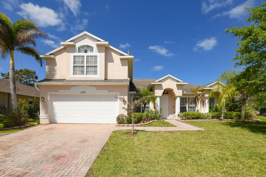 Welcome home to this inviting 5 bed, 3 bath retreat tucked inside a peaceful gated community. The open layout makes everyday living easy, with tile floors in the main areas that keep the space cool and stylish.  A standout feature is the private upstairs bedroom and bathroom, offering a quiet getaway for guests or anyone who wants their own space. Enjoy Florida living on the screened in patio, perfect for relaxing or entertaining. This home combines comfort, functionality, and security in a well maintained neighborhood.