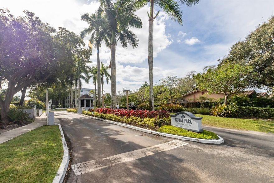Walk into your new home from the parking spot in front of your door.  Enter the most sought-after ground floor location in Royal Park Condos.  The unit is located at the rear of the complex giving you the optimum amount of privacy and tranquility. This beautiful 2/2 condo offers a serene Waterfront living.  As you step inside the unit, you will experience the Natural Light as it pours in.  Recently renovated Kitchen, Boasting Sleek Quartz Countertops & an Attractive backsplash.  S/S Appliances. Walk-in Closets. 2020 a/c. High Impact sliding door.  Exclusive access to a range of amenities; pools, gyms & more.  Take a walk and stroll Royal Park Lake, ride your bike through Easterlin Park or go to the dog park. Super dog friendly community. 2 pets allowed no size limit. 24-hr guard at gate.