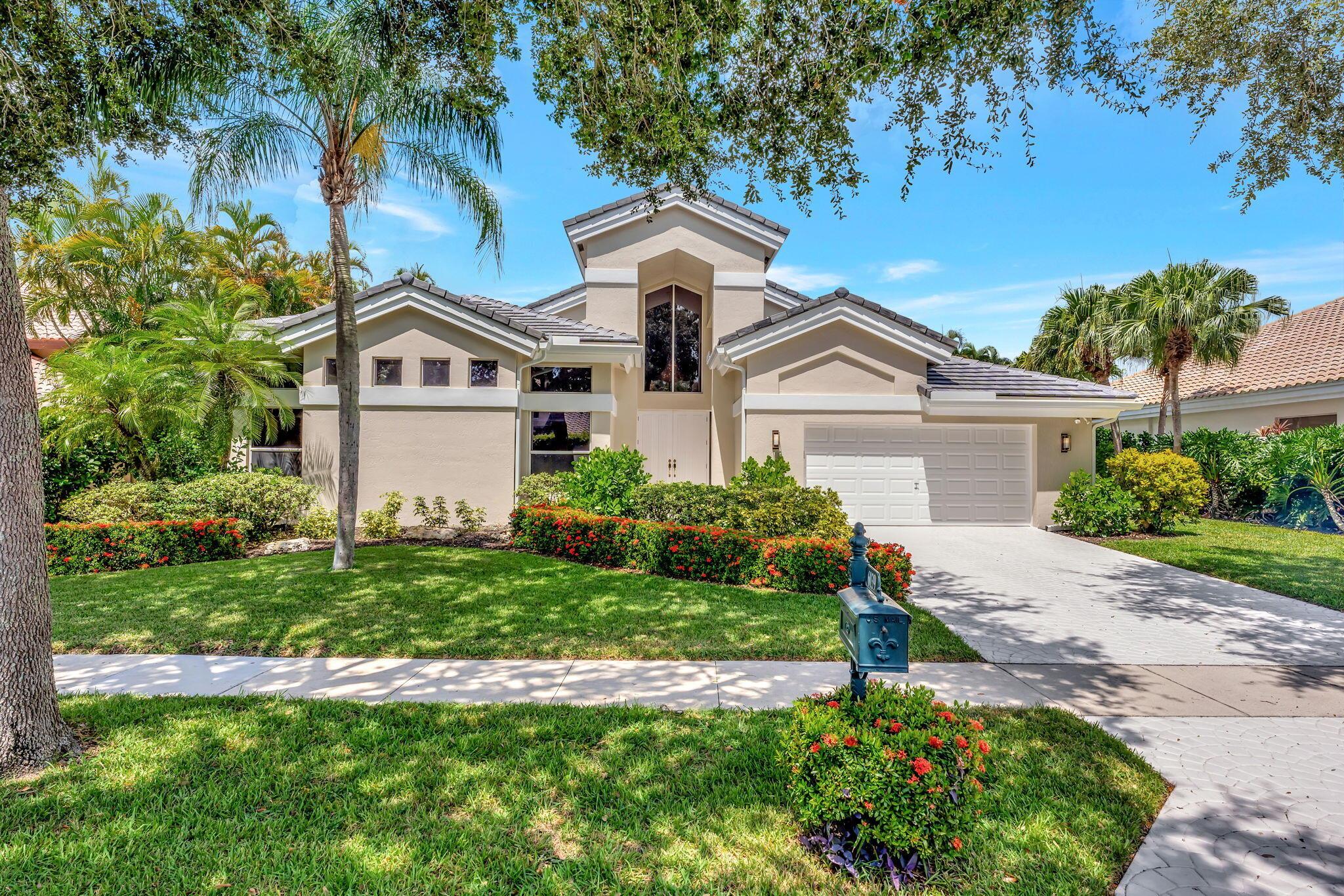 Stunning single-story home in the prestigious Seasons community of Boca Raton, featuring a new roof (2024) and new AC system (2025). The home was just completely painted on the outside, adding to its fresh, move-in-ready appeal. This elegant residence offers soaring ceilings and abundant natural light throughout, with 4 bedrooms, 3 full baths, and 2 half baths, all fully remodeled. The smartly updated kitchen boasts quartz countertops, stainless steel appliances, and ample cabinet space. Beautiful new flooring and 5'' baseboards complement the freshly painted neutral interiors with a modern touch. Enjoy formal dining and a floor plan perfect for both intimate and large group entertaining.