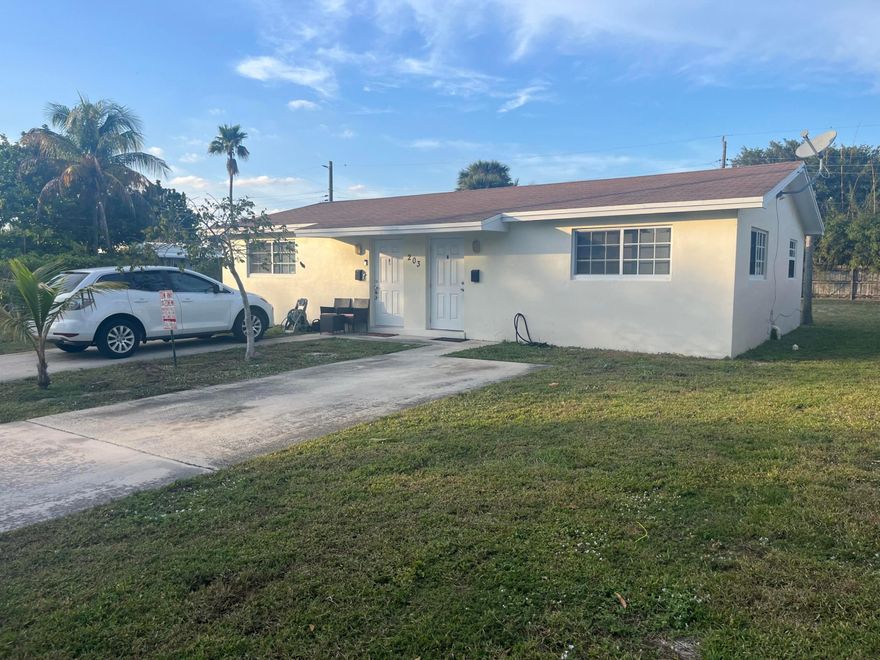 Beautifully updated duplex located in the heart of Boynton Beach. The entire property has been upgraded, including impact windows, updated plumbing, and electrical systems. Roof replaced in 2015. Each unit features its own separate electric and water meters. Conveniently located just minutes from I-95, the beach, and Atlantic Avenue. This turnkey multifamily property is ideal for investors or owner-occupants seeking a low-maintenance, easy-to-manage investment. All tenants are currently on a month-to-month basis, offering flexibility for future plans.
