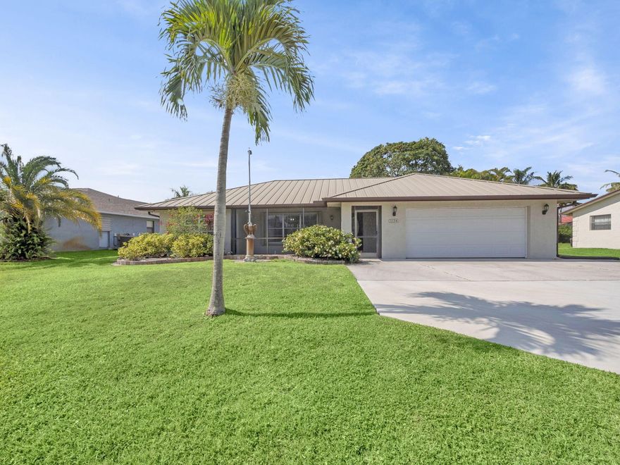 Welcome to this spacious 1,759 sq ft split-floor plan CBS ranch home in the sought-after Sandpiper Bay neighborhood! This well-cared-for 1978 gem features two generous primary suites, each with a 3-piece bath and walk-in closet. Entertain with ease in the formal living room, dining area, kitchen with nook, cozy family room, and bright all-seasons room. Bring all your toys--this 8-car driveway and 10,375 sq ft lot with a storage shed, and NO HOA has room for boats, RVs, and more! Enjoy durable laminate/tile floors, a metal roof (2013), and year-round peace of mind with a 15 kW whole-house generator (excludes electric stove) and 500 lb buried propane tank. Live the ultimate Florida lifestyle!