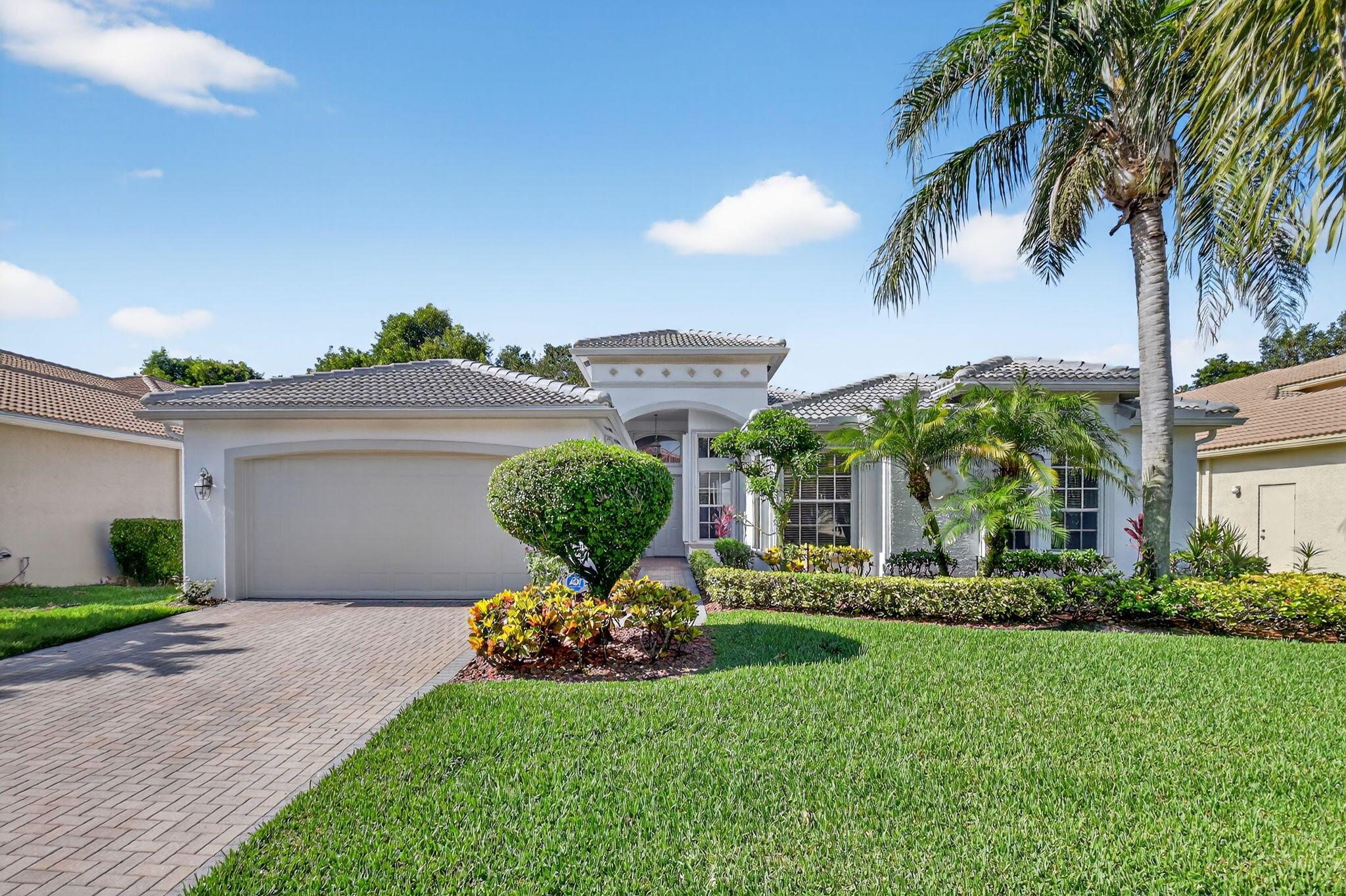 NEWER ROOF 2023 & Gutters, Elegant 4 Bedrm 2 1/2 bth, 2,756 sq ft. Extended Garage,Gorgeous Porcelain Tiles, Exquisite Inlaid design in foyer, Lush Landscaping adds a lot of curb appeal, Large Extended Screened Patio facing South. Abundance of Windows capturing the outdoor beauty. Meticulously maintained Beautiful White Shiny Cabinets are timeless & has a modern vibe which works well for all kinds of styles enhanced by dazzling granite counters .Lovely window treatments. 2 LARGE Walk-in Closets in Primary Bedrm.Den/4th Bedrm used as a Den but can be converted into a bedrm.Beautiful Custom designer built-in cabinet 4th bedrm.Buyer/buyers agent to verify information herein.Maintenance includes Free Internet,lawn,exterior paint, alarm,SHO, HBO,common areas.Pickleball courts are being redone