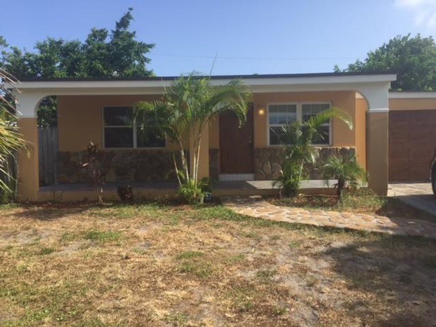 House completely updated with New Central a/c, tile floors throughout, Large kitchen with new cabinets and appliances, 2 updated baths & 1 Car Garage. Covered porch upfront and fenced in backyard with paver patio & storage shed. New Irrigation and sod installed front and back.