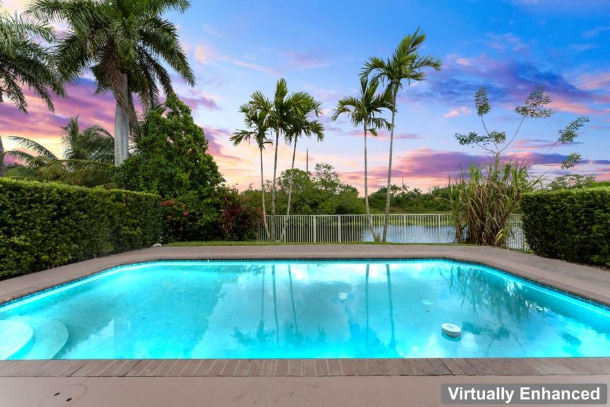 Fall in love with this one-of-a-kind DREAM HOME! This 4-bedroom, 2.5-bath residence in Sapphire Shores sits along the Oasis Preserve with serene lake views. Enjoy a private pool with outdoor shower—perfect for relaxing or entertaining. Features include Lake view, Private pool, accordion shutters & NEW Garage door. Flooded with natural light, the floor-to-ceiling windows capture stunning lake vistas. Located near A-rated schools, parks, hospitals, and Boaters' Park. Community amenities include a clubhouse, pool, tennis courts, and fitness center. A rare find in Miramar! Bring all offers.