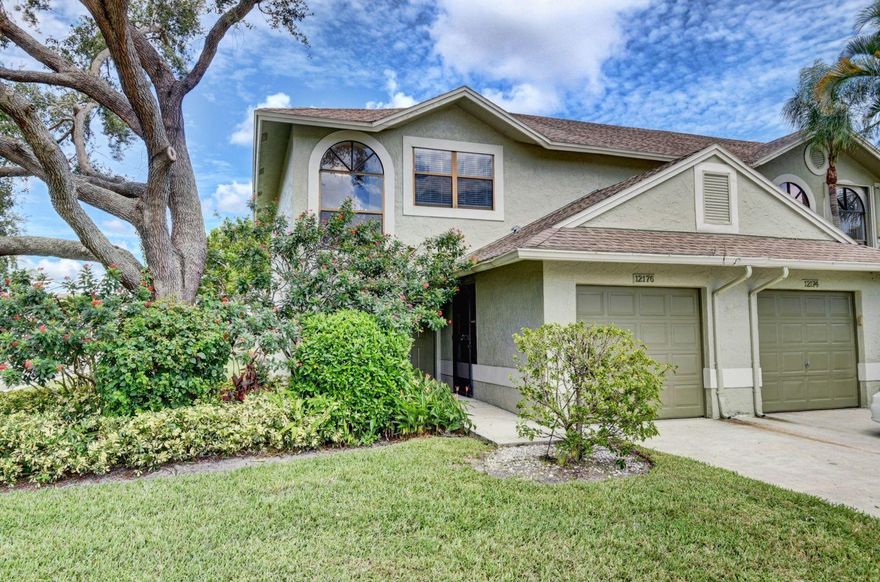 Corner unit Town House, close to shopping and close to Delray Beach area. 3  large Bedrooms, 2,5 bathrooms.. Wood floor downstairs and carpet upstairs in the bedrooms area, updated kitchen appliances in stainless steel , newer  A/C Unit . This Corner unit has the potential to expand the screen outside patio.The HOA accepts 1 pet under 25 pounds, HOA includes  insurance & the roof repair, lawn. There is a club house w community pool and much more.