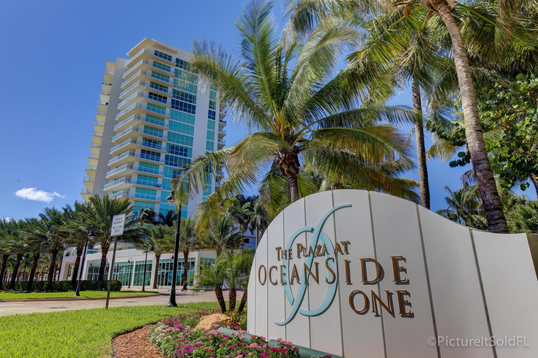 Welcome to the Plaza at Oceanside ! Luxury Lifestyle with Gorgeous Panoramic Intracoastal/Marina/City and Sunset Views ! This immaculate 9th floor 2 bdrm/2 bath split design sky residence features an open floor plan and floor to ceiling impact glass sliders to the huge terrace. Living and dining areas capture the beautiful unobstucted intracoastal water view. The European designer kitchen features granite countertops, Poggenpohl European cabinetry and Viking s.s. appliances. The expansive master suite opens to the terrace, has two large walk-in closets and a luxurious bathroom with Jacuzzi tub, separate shower and two-sink vanity. The guest suite to the left of the main salon has a walk-in closet and full bath. More