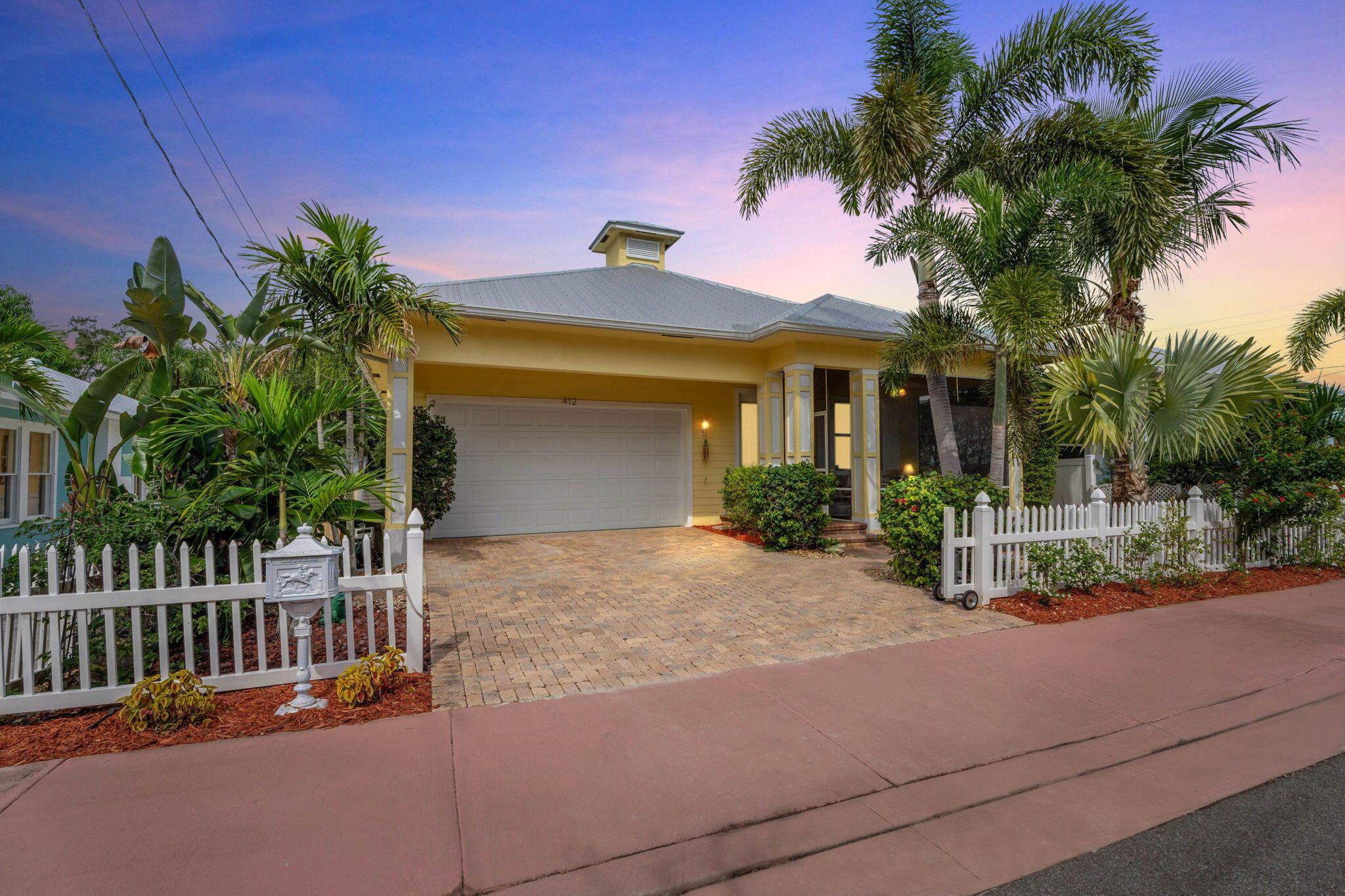 Discover the perfect blend of Key West charm and modern luxury in historic downtown Stuart. This 3BR + office/4th BR, 3BA Medalist-built home showcases solid CBS construction, impact glass, metal roof, 8' doors & soaring ceilings. The gourmet kitchen features an induction cooktop, upgraded LG appliances & a walk-in pantry, while the private primary suite offers a spa-like bath with walk-in shower, soaking tub & custom wood-shelved closets. A fully fenced backyard is designed for entertaining with shaded lounging & dining areas plus ample space to add a pool. An air-conditioned ''She Shed'' provides a private escape for work or relaxation. Just minutes from waterfront dining, boutique shopping, live music & the Lyric Theatre, with a complimentary tram that picks you up right at your door!
