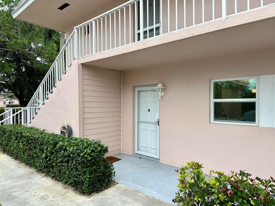 Take a look at this recently updated 2 bedroom, 2 bath corner unit on the first floor in the desirable 55+ community of Little Club. New wood look tile floors, white shaker cabinets with butcher block counters, stainless steel appliances, both bathrooms updated, plantation shutters, impact windows, knock down ceilings (no popcorn, roof completed 2023, water heater 2020 & AC 2021. The Little Club condo community Rent includes water & sewer. No washer/dryer in unit. Laundry facilities located a few doors down. Conveniently located next to Jonathan Dickinson state park for nature lovers and just a short ride to the beach, shopping and restaurants.