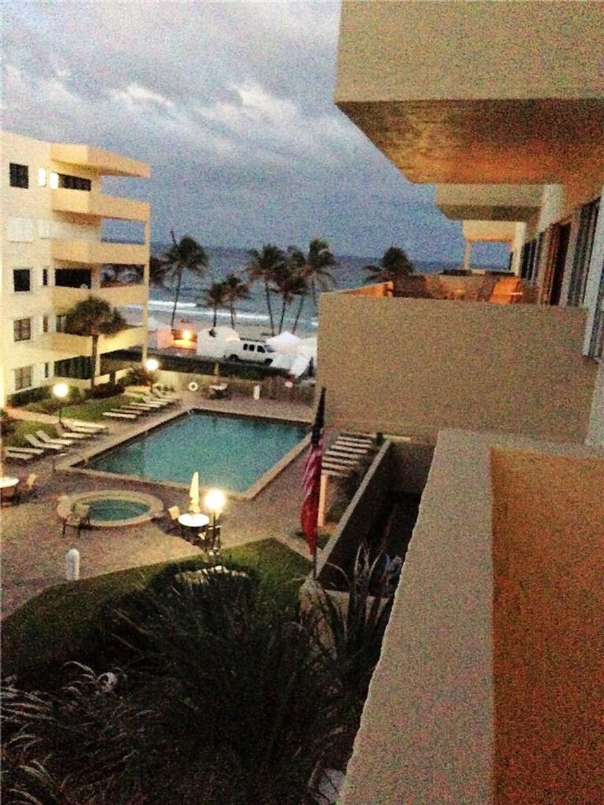 OCEAN & POOL VIEWS FROM THIS 5TH FLOOR PENTHOUSE UNIT. LARGE ONE BEDROOM 1.5 BATHS WITH OVER 1200 TOTAL SQUARE FEET...PRIVATE 22 FOOT BALCONY WITH GREAT EAST VIEWS..ONE SMALL PET UNDER 15 LBS PERMITTED...LEASING AFTER 2 YEARS OF OWNERSHIP THEN TWICE A YEAR..GREAT LOCATION JUST BLOCKS TO DEERFIELD BEACH FISHING PIER, RESTAURANTS & SHOPS..