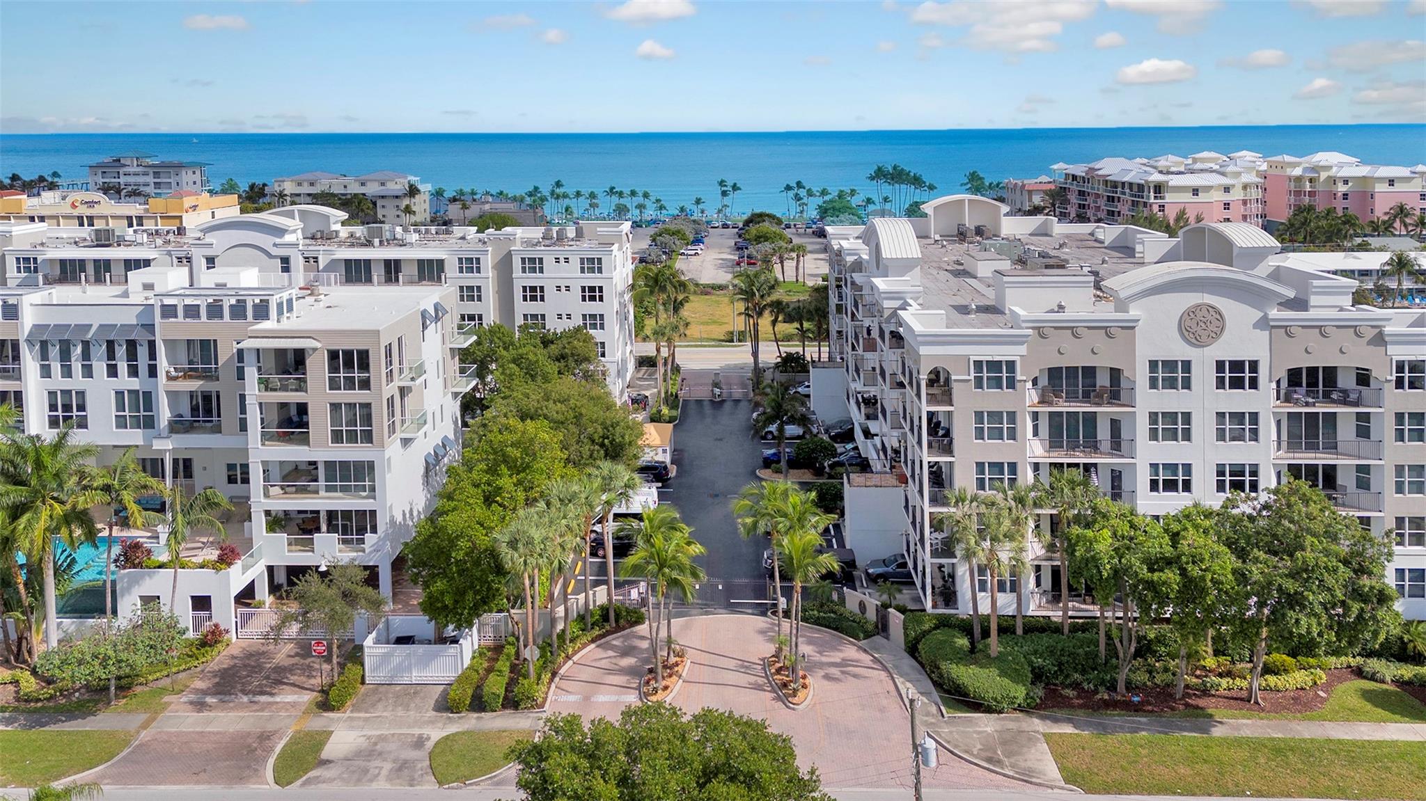 Drive over the picturesque Hillsboro bridge onto the island of Deerfield Beach. Known for its clean blue waters, lively downtown area of dining & shops , waterfront resort hotels. Your boutique condo building is steps from this life and offers the quiet comfort of low key luxury. Your gated home has it all. Heated salt pool, hot tub, fitness center ,bbq and secure lobby with on site management and excellent maintenance. This unit is large and bright with a balcony that has ocean views and open blue sky. Immaculate and available now . Once you see it you will want it.