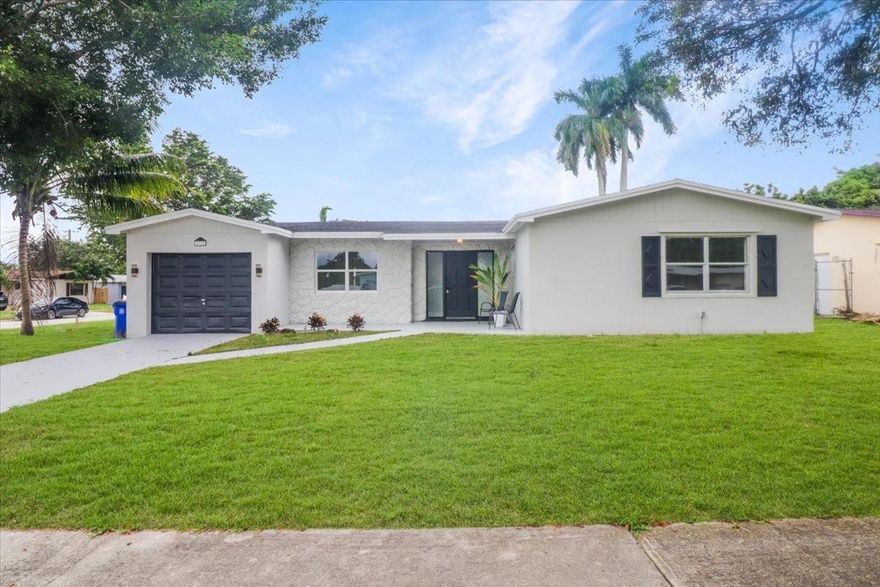 BACK ON MARKET!!!  Buyers financing fell through.  Completely renovated 3 bedroom 2 bathroom home in Margate with laundry room and a pool.  Brand new roof recently installed 2023.  Brand new kitchen, NEW vinyl floors, NEW bathrooms and countertops.  All work done with permits.  This house is ready for its new family to move right in.  Pool comes with a safety fence and property is fenced in as well.  Large patio area for entertaining.  Windows come with storm panels.  AC installed in 2016.