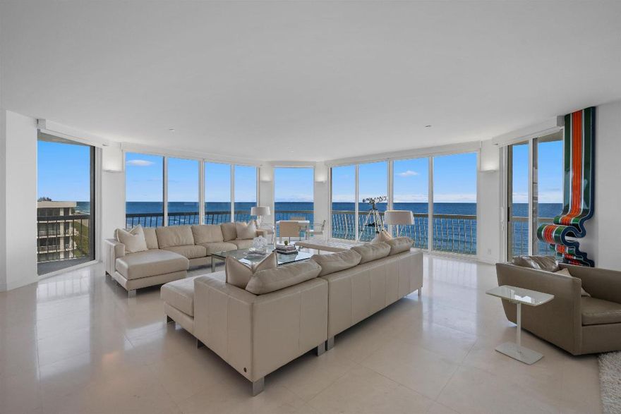 Beautifully maintained 3 bedroom, 3.5 bathroom penthouse featuring sweeping ocean views from the primary suite, guest bedroom, living room, and kitchen. Positioned on a high floor with a desirable NE exposure, this light-filled residence offers stunning coastal vistas, seamless flow for modern living, and neutral finishes throughout, creating the perfect blend of sophistication, comfort, and beachfront luxury. The 2100 building at Sloans Curve is newly reimagined and a premier full-service building offering resort-style amenities, including a 24/7 gatehouse, concierge services, heated pool and spa, fitness center, Tennis center with Har-Tru courts, and more.