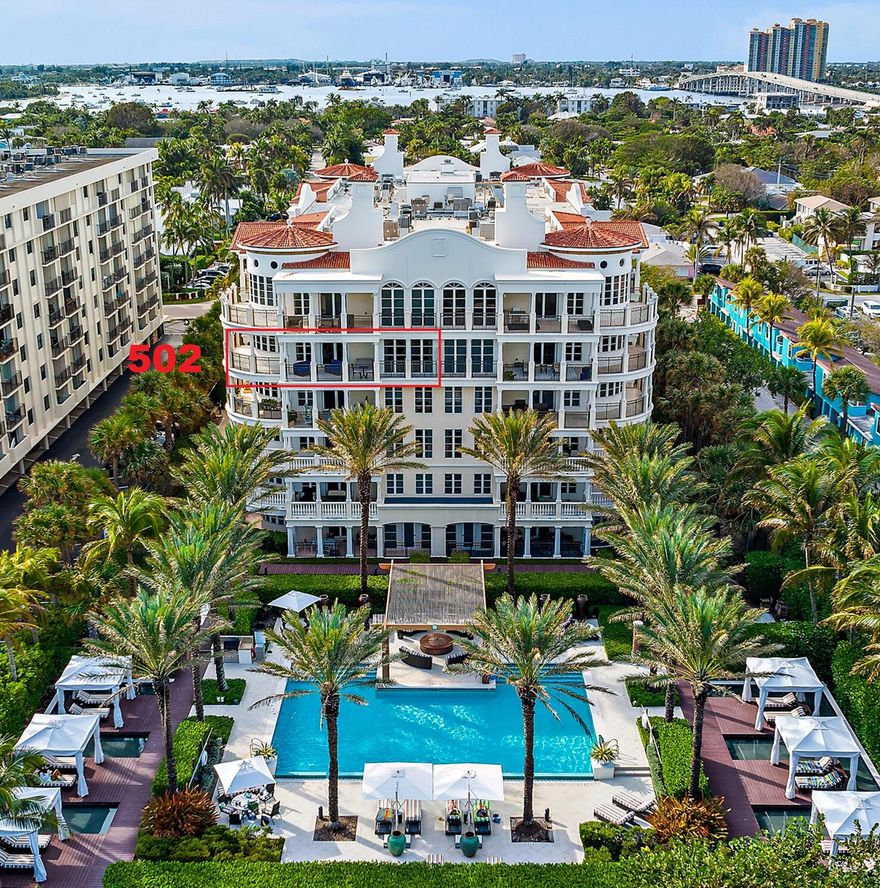 The finest oceanfront condominium in Palm Beach Shores' most exquisite boutique building. Only 34 luxurious residences situated on 2.7 lush beachfront acres. Rarely available 3/3.5 SE corner w/3,295 a/c sf and 771 sf of covered balconies. Breathtaking ocean views! This gracious, move-in ready residence has been the recipient of continuing high-end renovations, including: Kitchen remodel w/Sub-Zero, Wolf & Cove appliances, primary and secondary bathroom upgrades, custom built-ins, large format porcelain floors, HVAC systems, Control4, etc. Resort-style amenities, including an amazing South Beach-inspired pool. 150' of deep, sandy beach w/+/- 280' dune. 2 garage spaces, EV charging stations. Reserve Study Completed! No Assessments! No construction issues!  7 mi to Palm Beach, 13 mi to PBIA! Dolcevita:     Relaxed Luxury Living At Its Finest!  Only 34 luxurious residences situated on +/- 2.7 acres of lushly landscaped oceanfront grounds affords owners an unmatched level of privacy and serenity. 150' of deep sandy beach, with chair and towel service.    Unlike most buildings on the Island, you do not have to worry about navigating a steep stairway to get to the beach!  All it takes is a short stroll from the pool through the protective dune to your beachside lounge chair!  Amazing South Beach-style pool area with 6 cabanas, fire pit, grilling station, hammocks and putting green. Owners' Lounge/Social Room w/Bar and Kitchenette Well-equipped Fitness Center Business Center/Conference Room Manned Lobby 7 days/week from 7am to 11pm On-site Manager Gated Entrance & 24/7 Video Monitoring Pet friendly building - 2 pets up to 70lbs each (w/restrictions) Rentals - 4x/year 90-day minimum, with no waiting period. 2 EV charging stations in the garage.    Palm Beach Shores:    The County's Best Kept Beachfront Secret. Singer Island is home to some of the region's top luxury resort and condominium developments, yet Palm Beach Shores remains a hidden gem. Situated on the southernmost tip of Singer Island, Palm Beach Shores is bounded by the Atlantic Ocean on the east, Lake Worth on the west and the Palm Beach Inlet to the south.   Palm Beach Shores offers the rare ability to stroll or bike along dedicated paths to local marinas, shops, restaurants, the inlet, and the Intracoastal Waterway. All of this is just minutes from Palm Beach, West Palm Beach, Palm Beach Gardens, Jupiter, and Palm Beach International Airport making it as convenient as it is captivating.          Partial list of upgrades/updates in 502: Foyer:   Reclaimed barn doors, Faux finish on walls Powder Room: Venetian plaster Laundry/Utility Room: New LG Tower washer and dryer (under warranty), Maintenance free water filtration system, Stainless HWH (2022), Custom cabinets and sink Kitchen: Remodel 2022- Quartz slab counter top, Stainless sink and upgraded hardware,48"Sub-Zero refrigerator (under warranty), Wolf induction cooktop (under warranty), Cove dishwasher (under warranty), Pot filler, Microwave and wine cooler Primary Bathroom: Remodel 2021- Kohler smart bidet-toilet, 8' x 4' porcelain slabs in shower enclosure, Updated sinks and fixtures Primary Sitting Area: Electric Fireplace Bathrooms in Bedrooms 2 & 3: Remodeled 2022 - New enclosures, tub, tile flooring, sinks and fixtures Living room: Custom wall unit with TV and Sonos soundbar Dining room: Custom built-in w/Zebrano wood and underlit Onyx, silver leaf finish on wall HVAC: Both A/C Zones replaced 2019 (marine coating on rooftop condensers. Under warranty). APCO UV air purifier (main unit) Additional Features: Krystal Klear water filtration system Control4 system Electronic shades Phantom screens Large format porcelain tile throughout, including balconies.