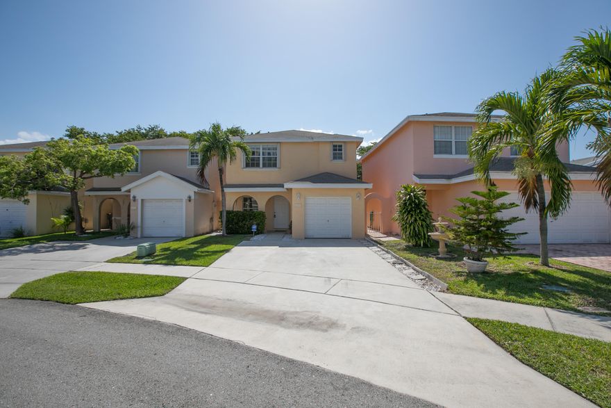 One of the best values in Deerfield Beach. This 3 bedroom 2.5 bath home with garage is just a few minutes away from the beach and major highways. The current owners kept this home in great condition and did some renovations. New kitchen with granite counter tops and wood cabinets were installed less than 2 years ago. Brand new AC unit that keeps the home cool and the electric bill low. 2 of the 3 bathrooms were also renovated within the last 2 years. Accordion shutters are on every window upstairs and panel shutters are present for downstairs. This home has a great covered patio great for BBQs and keeping cool. Desirable community that keeps everything looking new. Plenty of guest parking and a pool are walking distance. Come see this home today, it will not last!