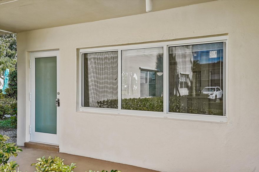 STOP LOOKING- This is the unit for you and just move in. GORGEOUS UNIT in the best community in Florida. Everything new: High quality impact windows and doors, new  central AC, dishwasher, quartz counter tops, high quality wood cabinets, new appliances, open concept kitchen, lights galore, two closets, etc. Beautiful garden view. All done under County permits. Close to gyms, doctors, big stores. 15 minutes to beach, downtown, Cityplace, etc. Best community Entertainment, bus service, etc.