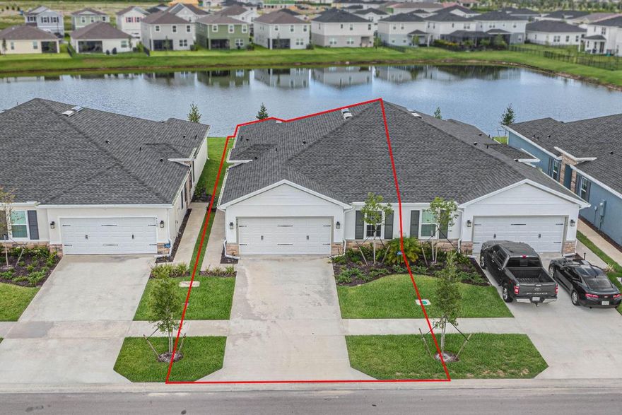 Come and see!!! BRING YOUR OFFER!! MOTIVATED SELLER!! Available quick move in home. COMPLETED and Brand New Central Park Villa 3/2 beautiful lake views with Low HOA Fees. 

 All AGES. Tri-Split Floor Plan With a Two car Garage. Inside Laundry Room. Light and Bright!Resort-style pool, splash park, pickleball, tennis, clubhouse, and more. Mater suite with Lg walk-in closet. Master Bath with His and Hers sinks, Quartz Counter Tops and Plenty of storage. Linen Closet and Large Walking Shower. Gorgeous Kitchen with SS Appliances, Quartz Counter tops, Cabinets with Organizational Pull Out drawers. Large Center Island overlooking the great room and covered Lanai. WIFI Garage Opener and Ecobee Thermostat.
Aceppting all reasonable offers!