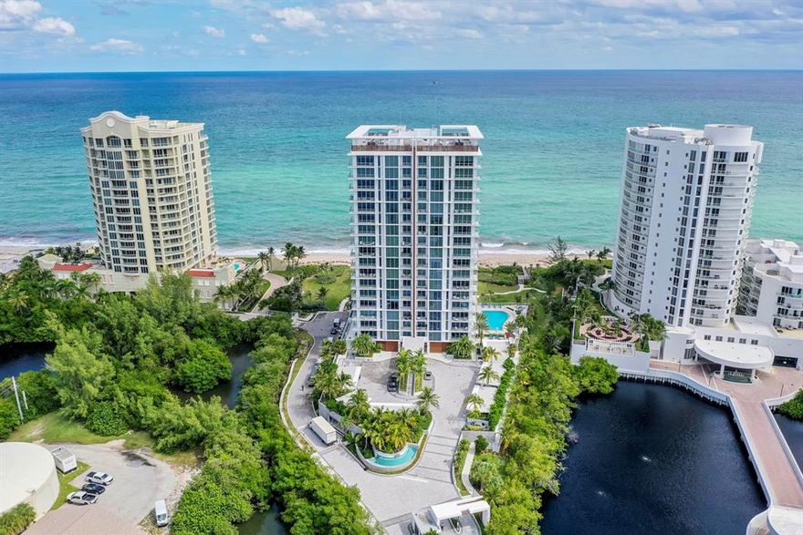 This exquisite & luxurious 3BR/4.5BA + den/office residence is located in one of Singer Island's most prestigious waterfront communities, 5000 North Ocean. The spectacular floor plan offers unparalleled finishes & appointments and maximizes a stunning flow-through design with full-height sliding glass doors & windows to take full advantage of breathtaking Ocean views to the east & Intracoastal/City Views to the west. Entertain guests in your fabulous gourmet kitchen with large island, Thermador appliances, and Wine Cooler & beverage Center. Unwind in the expansive & sophisticated master wing featuring his & her baths, dual walk-in closets and sitting room with wet bar. Both guest rooms have full baths & walk-in closets. The multiple oversized terraces with glass panels create a welcoming