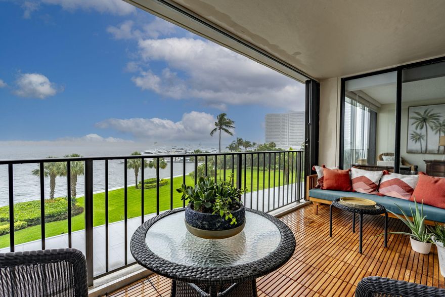 A spectacular water view from every room.  This two bedroom, two full bathroom condo has a very spacious floor plan.  The serene primary bedroom offers breathtaking views of the sunrise.  All closets have new  custom built-ins for all your storage needs. The second bedroom in-suite bathroom is tastefully updated.  The kitchen is newer and well maintained with granite countertops. The main living area is in the center of the space, so well laid out, gives this all tile floor plan, a very functional flow.   The location and the VIEW this condo offers makes this an easy rental choice, in today's market.  Walking distance to top restaurants and shopping.  On site restaurant,  fitness center and waterfront pool and community center.  Short drive to local beaches and parks.  This area is at the top of the list for many reasons....come and see what this condo can offer YOU. The condo is ready for immediate occupancy.