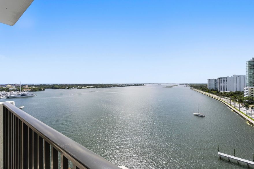 xperience glorious direct intracoastal views from this lovely, renovated, furnished 2 BD, 2BA unit in the coveted ''O5'' line at The Trianon on South Flagler Drive. The Trianon, has as just completed a total renovation of the building, and is considered a first rate building with it's direct Intracoastal pool, gym, & doorman. Move in and Enjoy! Annual $6,900 per month.