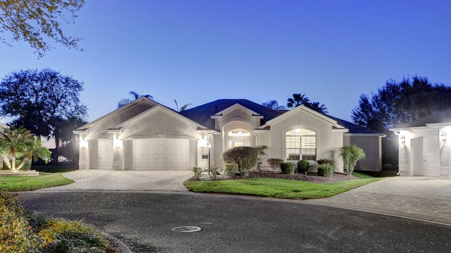 This fantastic, immaculate and move-in-ready home is ideally situated in The Village of Poinciana, next door to the championship Cane Garden Golf Club (three 9-hole courses) and the Hibiscus Recreation Center. So close to it all, Lake Miona can be seen when playing golf on the Hibiscus Course. The covered screened-in back patio runs the entire length of the house & lends itself to gorgeous views of the lake, golf courses and sunsets from most rooms. Inside is a tastefully decorated home that has a terrific floor plan, three private en-suite bedrooms, three sets of impact glass French Doors, pocket sliding door off great room and an oversized laundry room. All bedrooms are large & bathrooms are super clean w/step-in showers. Entertaining is easy, the kitchen has an abundance of storage, opens to the dining room, great room and lanai. Even better is the brand-new roof (2020), recently painted exterior & big garage for two cars and two golf carts. This is a must see! Being sold furnished.