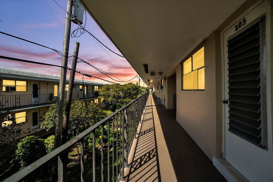 A serene 1BR/1BA co-op. Modestly updated Kitchen & Bedroom and bring your finishing touches to this home.Centrally located for shopping, and dining. This second (top) floor unit overlooks the courtyard area from the South patio/catwalk and is peaceful. Make this your primary residence or second home refuge, because it is minutes from the beach, and no rentals are allowed at this time. Very well-maintained building. This is a cash-only Co-op.No assessments at this time. ALL owners in this building, no rentals.