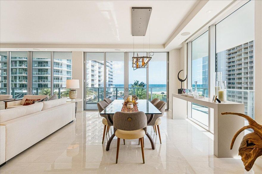 Come enjoy resort-style living on the ocean just minutes from the best the Palm Beaches has to offer this season! Now being offered for seasonal enjoyment this 2,525 SF 2 bedroom + den corner residence designed by Bob Martin of Decorators Unlimited awards both oceanfront sunrises and intracoastal sunsets. The former model, 605 has been meticulously designed and has 900SF of private outdoor space.Amrit is Palm Beach's premier resort-style development with unparalleled wellness amenities, as well as four on-site restaurants. Enjoy the conveniences of condo living, with the amenities of a luxury hotel including valet parking, beach service, room service, resort-style pools, concierge and access to a 100,000+ SF spa & wellness facility