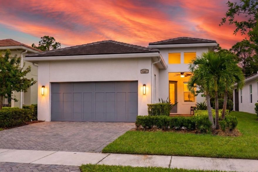 **UPGRADED TO THE MAX - AVAILABLE NOW** Private, Turn-Key Living with Resort-Style Amenities! Versatile 3-bed/2-bath home designed for modern living. One of the bedrooms is currently styled as a loft/home office. Extensive upgrades can be found throughout with premium top-of-the-line quartz countertops, built-in speaker system, screened-in lanai, impact windows and high end custom window treatments throughout as well as a full wrought iron fence. When it comes to comfort and efficiency, this home delivers. HOA is $585 monthly (paid quarterly) and includes lawn care, pest control, cable, high-speed internet, & a smart security system. Community amenities include a clubhouse, fitness center, sauna, indoor pool, billiards room, bocce court, playground, art room & more. FURNITURE IS NEGOTIABLE