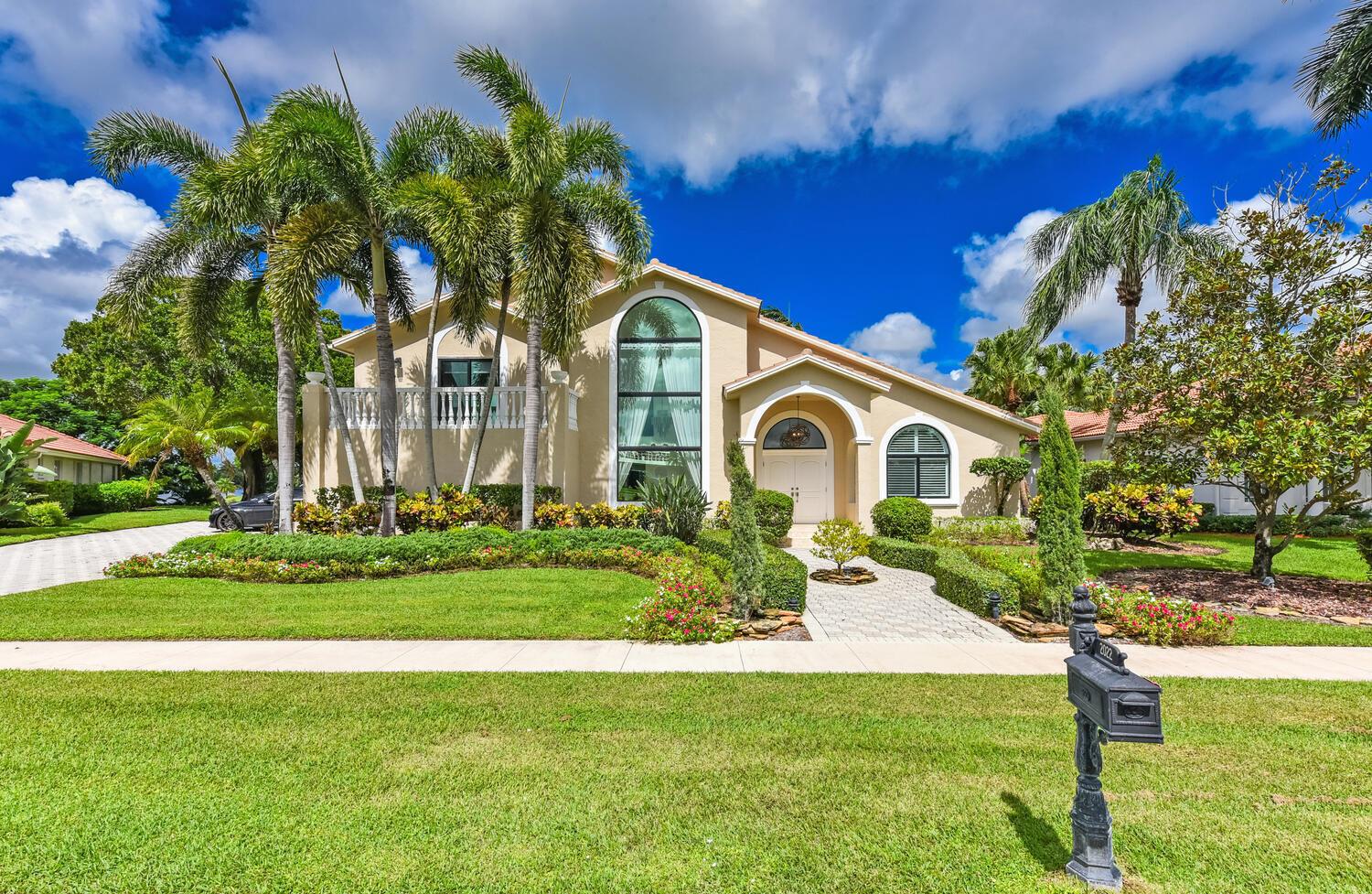 Welcome to the hidden gem community of Polo West Estates. This expansive pool home sits at the end of a cul-de-sac, with a private dock, water views, and much more to offer. Boasting 2 stories, 3 bedrooms, 3 1/2 bathrooms, plentiful living spaces, and one of the most sizable master suites and balcony in Wellington. The back yard has a spacious covered lanai, great for entertaining, along with a fabulous pool and spa. Upgrades include new impact windows and doors, freshly painted interior and exterior, and new carpeting throughout. This man-gated community sits in a prime location, just steps from all equestrian hot spots that Wellington has to offer.