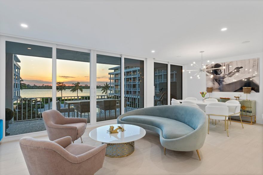 Directly across from The Four Seasons. A rare, fully renovated 3BD/3BA residence with direct Intracoastal views from all living areas & primary suite. The open kitchen features Thermador appliances, large wine fridge, & custom white cabinetry. Enjoy walk-in closets, motorized shades, impact glass, Sonos sound, & a 40-ft wraparound terrace ideal for entertaining. Third bedroom includes a queen Murphy bed. Two renovated cabanas. One poolside cabana & direct intracoastal cabana, available separately. The newly redesigned East Building lobby offers privacy with only 3 residences per floor. Cove amenities include a 75-ft resort-style pool, fitness center, club room, doorman, beach access with chair service, EV charging, & guest suite.Deeded beach access. Cove owners enjoy preferred pricing at The Four Seasons Resort & Spa.
