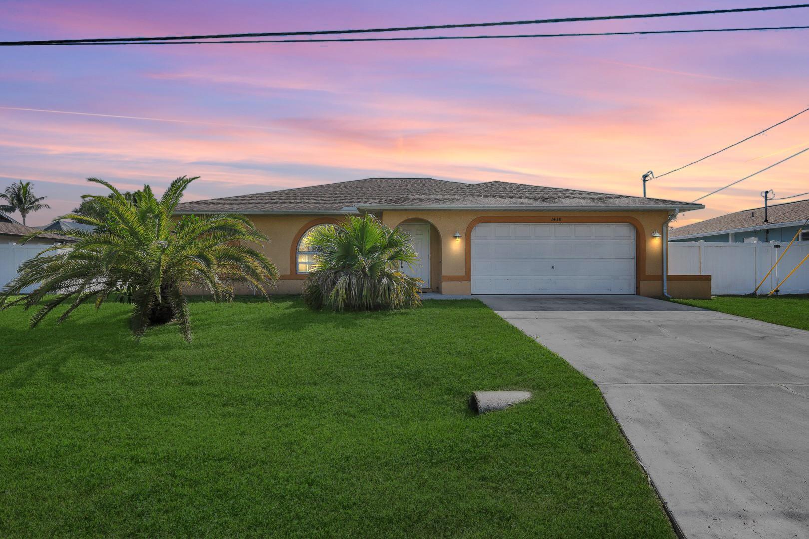 Gulf-Access Waterfront Home with Southern Exposure – Flood Zone X | All Assessments Paid
This 3-bed, 2-bath gulf-access home along the Calabar Canal offers southern exposure and plenty of natural light. It features two living areas, a kitchen with peaceful water views, and a private primary suite with an ensuite bath and walk-in closet. The guest bath is easily accessible from the lanai, ideal for outdoor enjoyment. Sliding pocket doors open to the screened lanai, enhancing the indoor/outdoor flow. The fenced backyard is perfect for pets and offers space for a pool. With hurricane shutters, assessments paid, and in Flood Zone X, this home combines convenience and waterfront serenity. Close to shopping, dining, and entertainment!