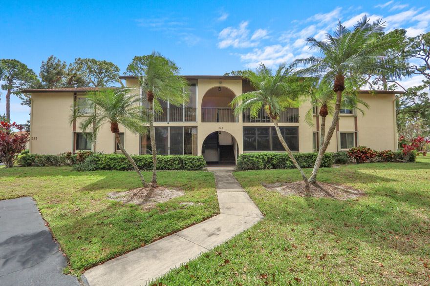 Beautiful  2-bedroom, 2-bathroom condo located in a desirable 55+ community of Pine Ridge in Greenacres. This private unit offers easy access and comfortable living, perfect for year-round residents or seasonal. The condo features a 2025 new roof, stainless steel appliances, high-hat lightning, in-unit washer and dryer, and large bedrooms with walk-in closets. Being sold fully furnished. Enjoy low HOA dues while taking advantage of the community's many amenities, including tennis, pickleball, swimming pool, shuffleboard, bocce, and more. Conveniently and centrally located near shopping, dining, beaches and airports. Priced to sell—don't miss this great opportunity on a beautiful unit.