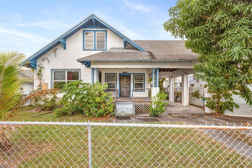 Incredible opportunity for investors, contractors, or buyers looking for a renovation project! This spacious home already features impact windows on approximately 90% of the property, walk-up attic, and tons of potential to customize. Estimated ARV over $600K+ once renovated. Many fruit trees in back yard. Home currently has window A/C – no central HVAC – and will need a full rehab. Large footprint allows for multiple design options and future value add. Seller is open to Cash, Hard Money, Fix-and-Flip or Renovation Loan financing. Property is being sold As-Is with right to inspect. No repairs will be made by seller. Unable to procure traditional homeowner's insurance. Great opportunity for a flip, rental, or equity-building project. Do not miss this chance! NO HOA OR RESTRICTIONS.