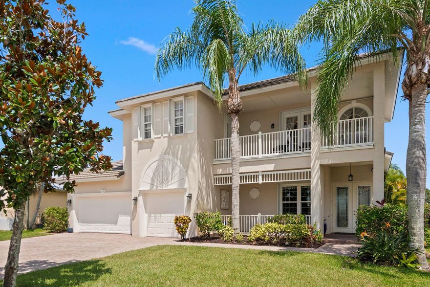 Lakefront, Renovated Move-in ready, this 5-bedroom + office, 3.5-bath home sits on a premium lakefront lot with soaring 20+ ft ceilings, a 3-car garage, impact widows and doors with full storm protection accordion shutters protecting the upstairs.The kitchen and primary bath were remodeled in 2023 with luxury finishes, complemented by new flooring, fresh paint, new HVAC, a tankless water heater, and a private sauna. the fenced backyard features low-maintenance artificial turf.Enjoy resort-style living with a heated pool, clay tennis, clubhouse, gym, game room, and playground. Low HOA covers lawn care + Wi-Fi. Minutes from I-95, shopping, dining, and the new A-rated Westgate K-8. Nestled within the gated Magnolia Lakes community in St. Lucie West