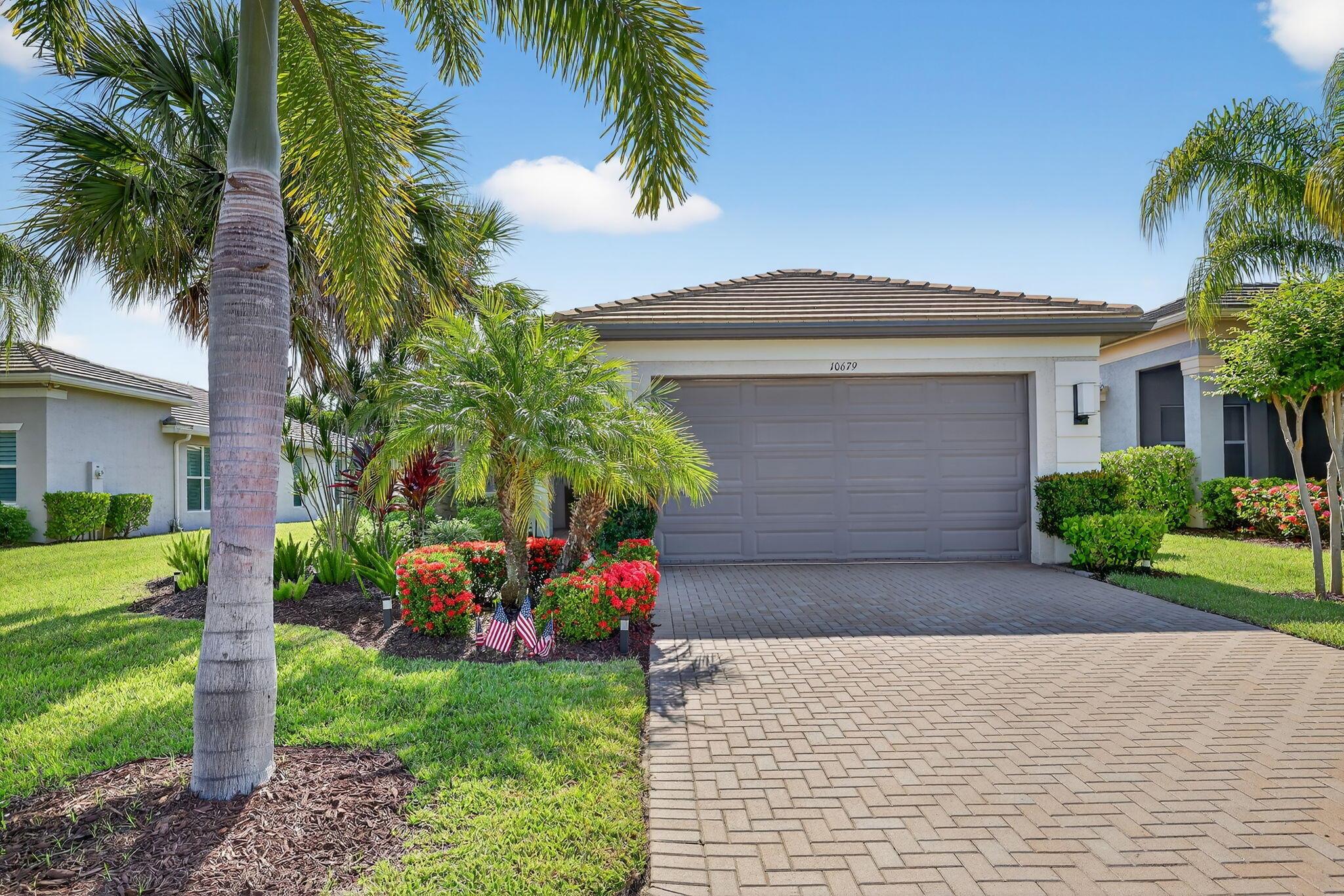 Welcome to your Florida dream home! This beautifully appointed Lucia Model is nestled on a private oversized lot in the highly sought-after Valencia Cay community within Riverland. 2 Bedrooms + Den, 2 Bathrooms, Private, Landscaped Lot, and room for a pool. Open-Concept Floor Plan, Resort-Style Community Amenities. Don't miss your chance to live in one of Port St. Lucie's most desirable 55+ communities. Offering the perfect blend of luxury, comfort, and privacy, this residence is move-in ready & waiting for its next proud owner. Step inside to discover an open-concept layout filled with natural light, and upscale finishes throughout. The gourmet kitchen features stainless steel appliances, quartz countertops, plenty of cabinet space and counter space, perfect for everyday living or