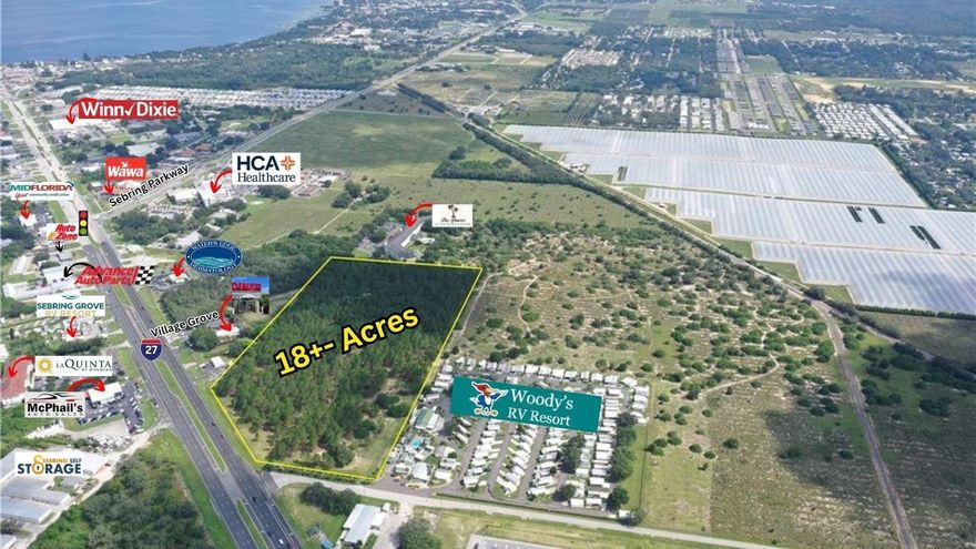 18.8+- Acres fronting on Highway 27, Zoned C1- Ideal for C-Store, Medical Facility, Retail Plaza & More with your vision! Don't miss an opportunity to secure your next commercial investment, this won't last long in today's "HOT" Market!